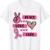 Breast Cancer Awareness Peace Love Cure Faith Ribbon Pink 2022 Shirt