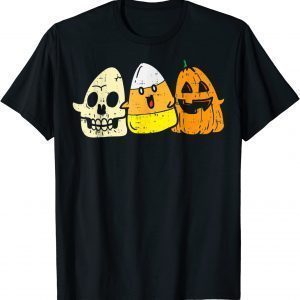 Candy Corn Skeleton Skull Pumpkin Fun Halloween Costume Classic Shirt