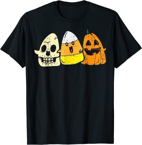 Candy Corn Skeleton Skull Pumpkin Fun Halloween Costume Classic Shirt