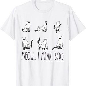 Cat Halloween Ghost Meow I Mean Boo 2022 Shirt