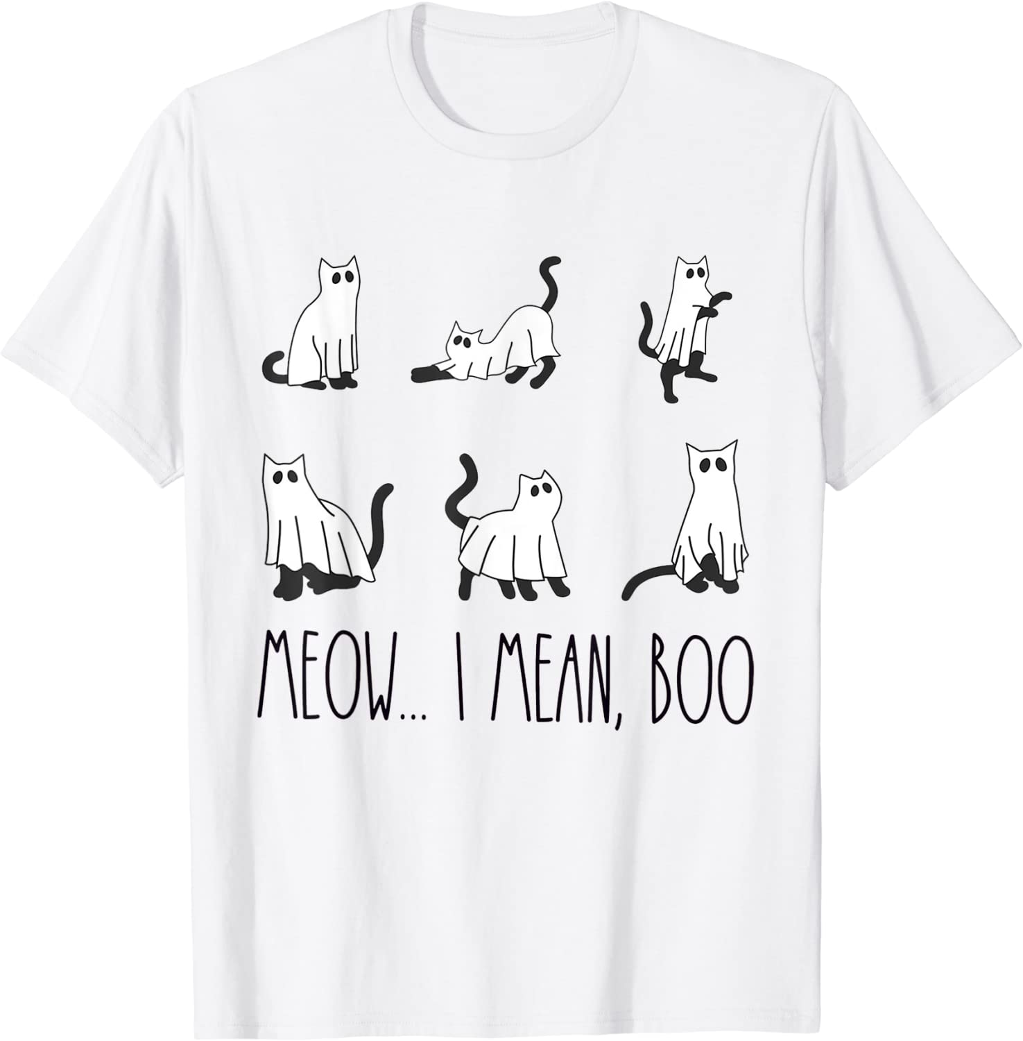Cat Halloween Ghost Meow I Mean Boo 2022 Shirt