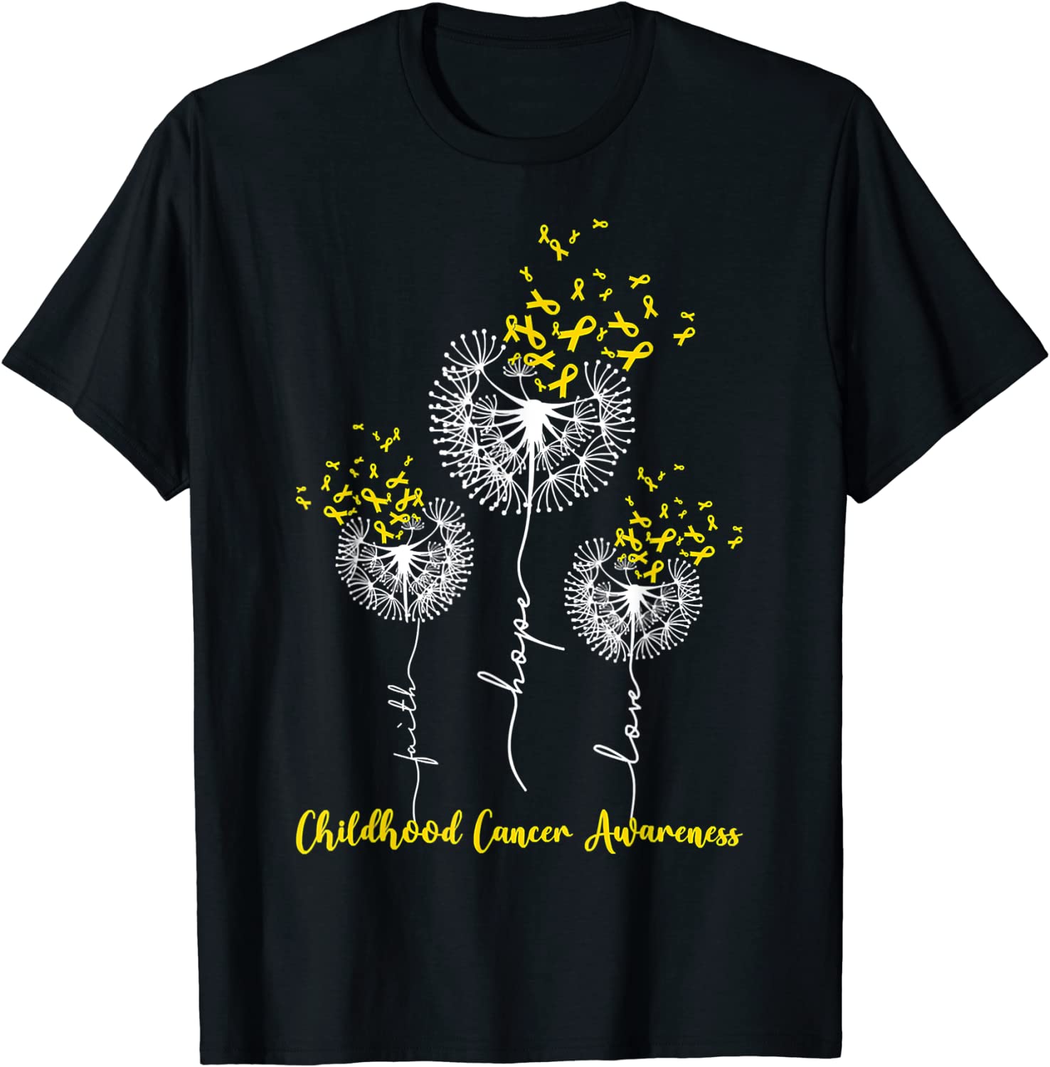 Childhood Cancer Awareness Faith Hope Love Dandelion 2022 Shirt