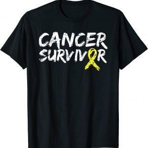 Childhood Cancer Survivor Yellow Ribbon Awareness Support T-Shirt