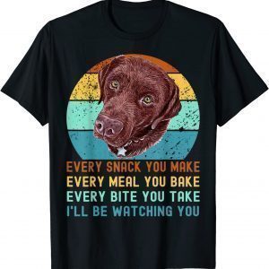 Chocolate Lab Labrador Retriever Dog Every Snack you Make 2022 Shirt