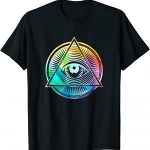Colorful Emo Rainbow Pyramid Eye All Seeing Eye Mystical 2022 Shirt