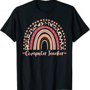 Computer Teacher Leopard Rainbow Boho 2022 Shirt