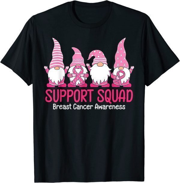 Cute Gnome Support Squad Breast Cancer Awareness Classic Shirt