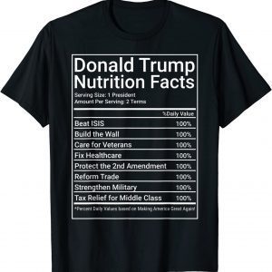 Donald Trump Nutrition Facts - 1 President 2 Terms - 2024 Limited Shirt