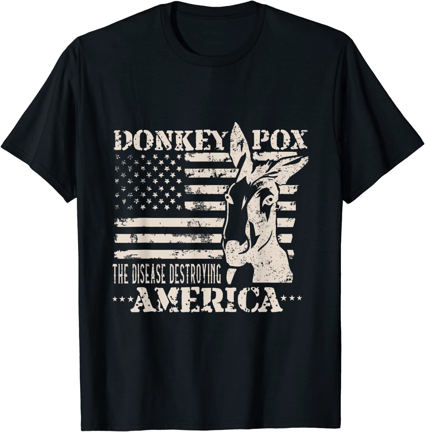 Donkey Pox The Disease Destroying America Grunge T-Shirt