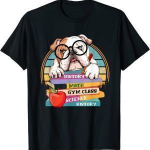 English Bulldog Back To School Book Worm Dog Classic Shirt