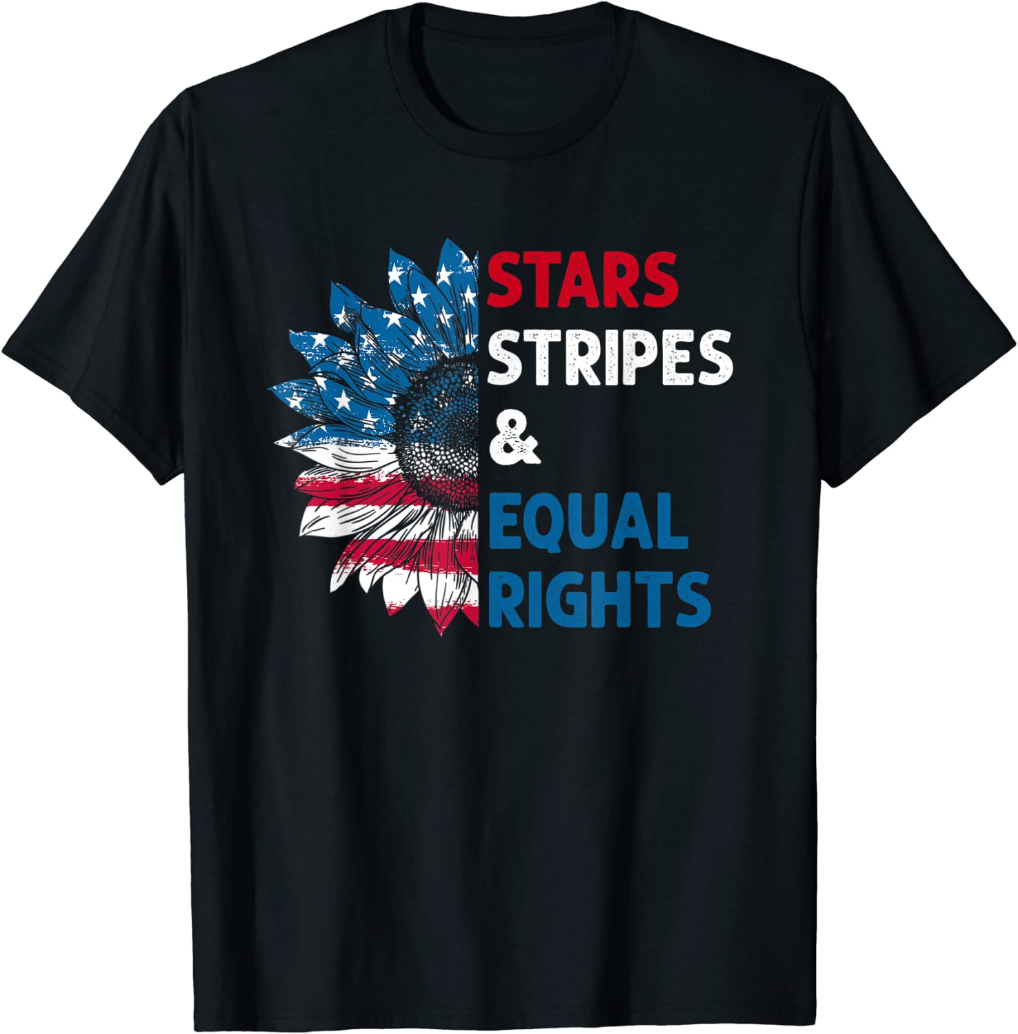 Feminist Stars Stripes Equal Rights American Flag Sunflower 2022 Shirt
