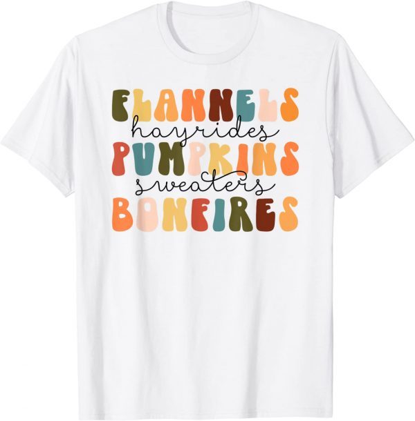 Flannels Hayrides Pumpkins Fall Vibes Autumn Thanksgiving 2022 Shirt