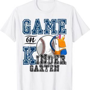 Games On Kindergarten Baseball Fan First Day Of School 2022 Shirt