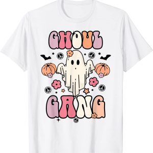 Ghoul Gang Ghost Boo Floral Spooky Vibes Halloween T-Shirt