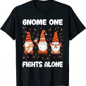 Gnome One Fights Alone Leukemia Awareness Gnome Pun 2022 Shirt