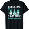 Gnome One Fights Alone Teal Ribbon Stuttering Awareness 2022 Shirt