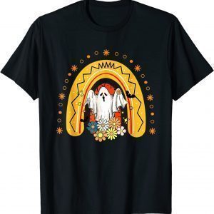Groovy Spooky Season Pumpkin Floral Ghost Halloween Rainbow 2022 Shirt