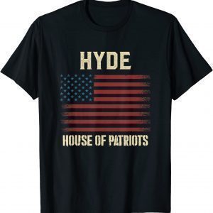 HYDE Last Name Surname American Flag Family 2022 Shirt