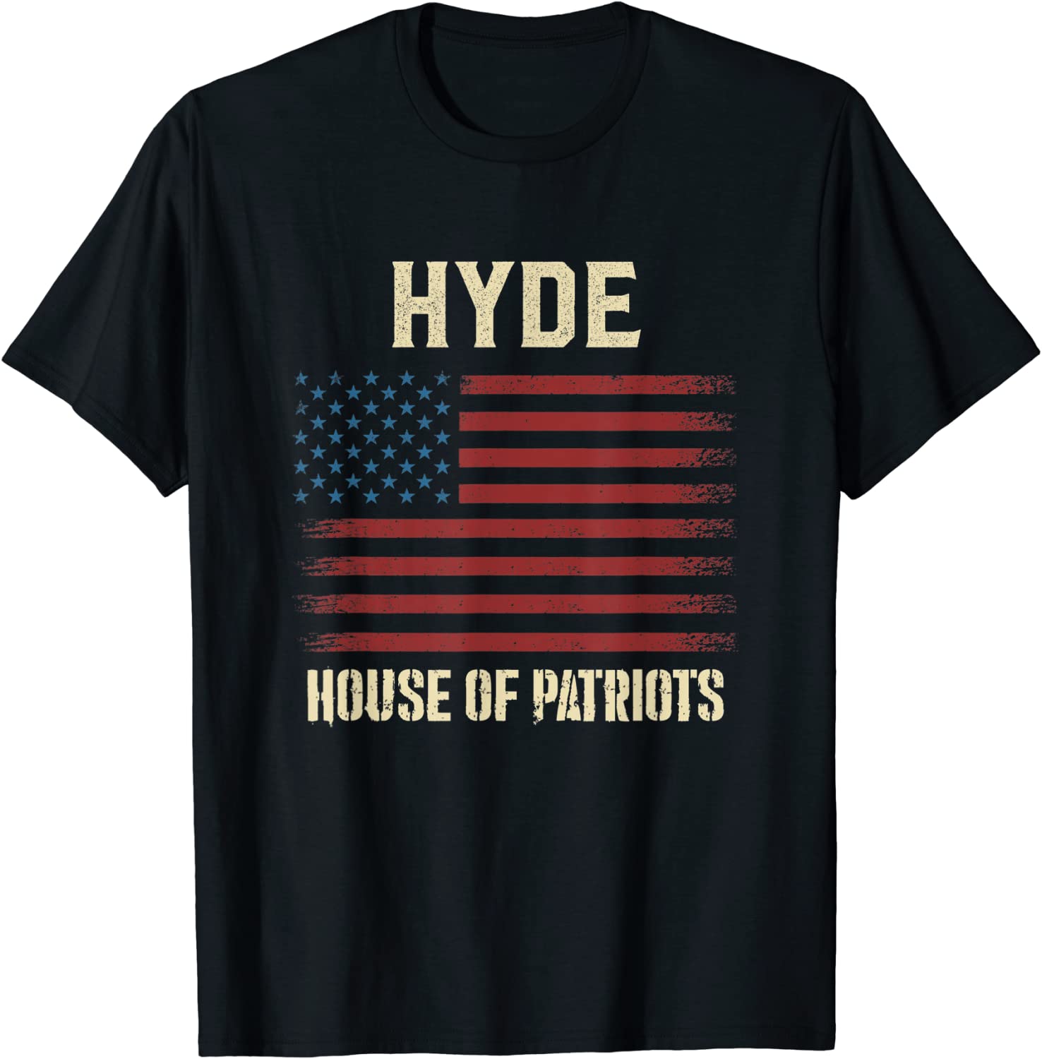HYDE Last Name Surname American Flag Family 2022 Shirt