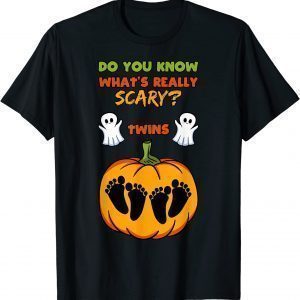 Halloween Gender Reveal Twins Baby Shower Party 2022 Shirt