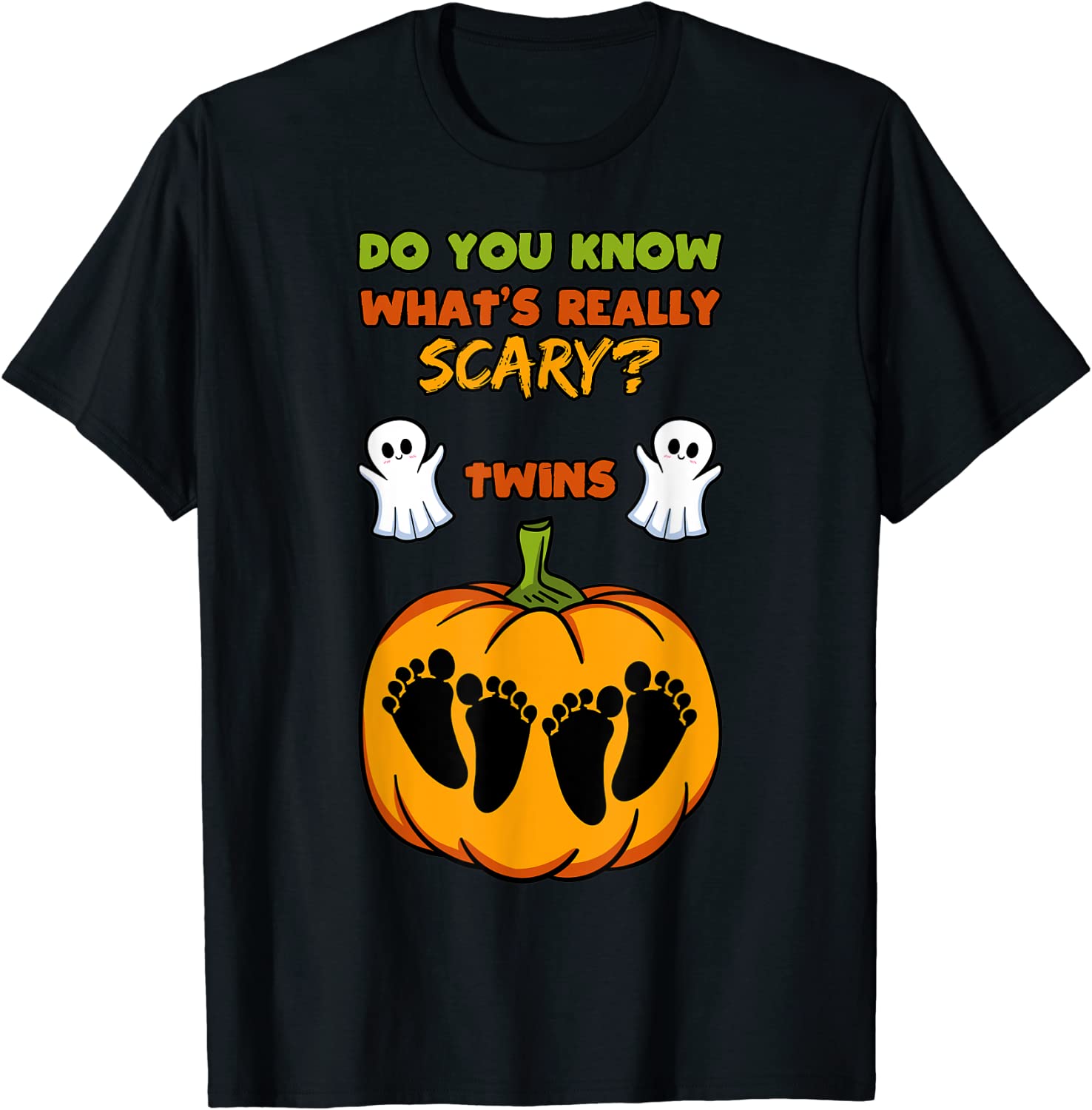 Halloween Gender Reveal Twins Baby Shower Party 2022 Shirt