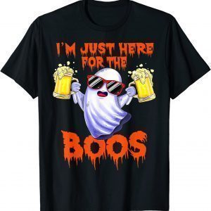 Halloween Im Just Here For The Boos Ghost Drinking Beer Classic Shirt
