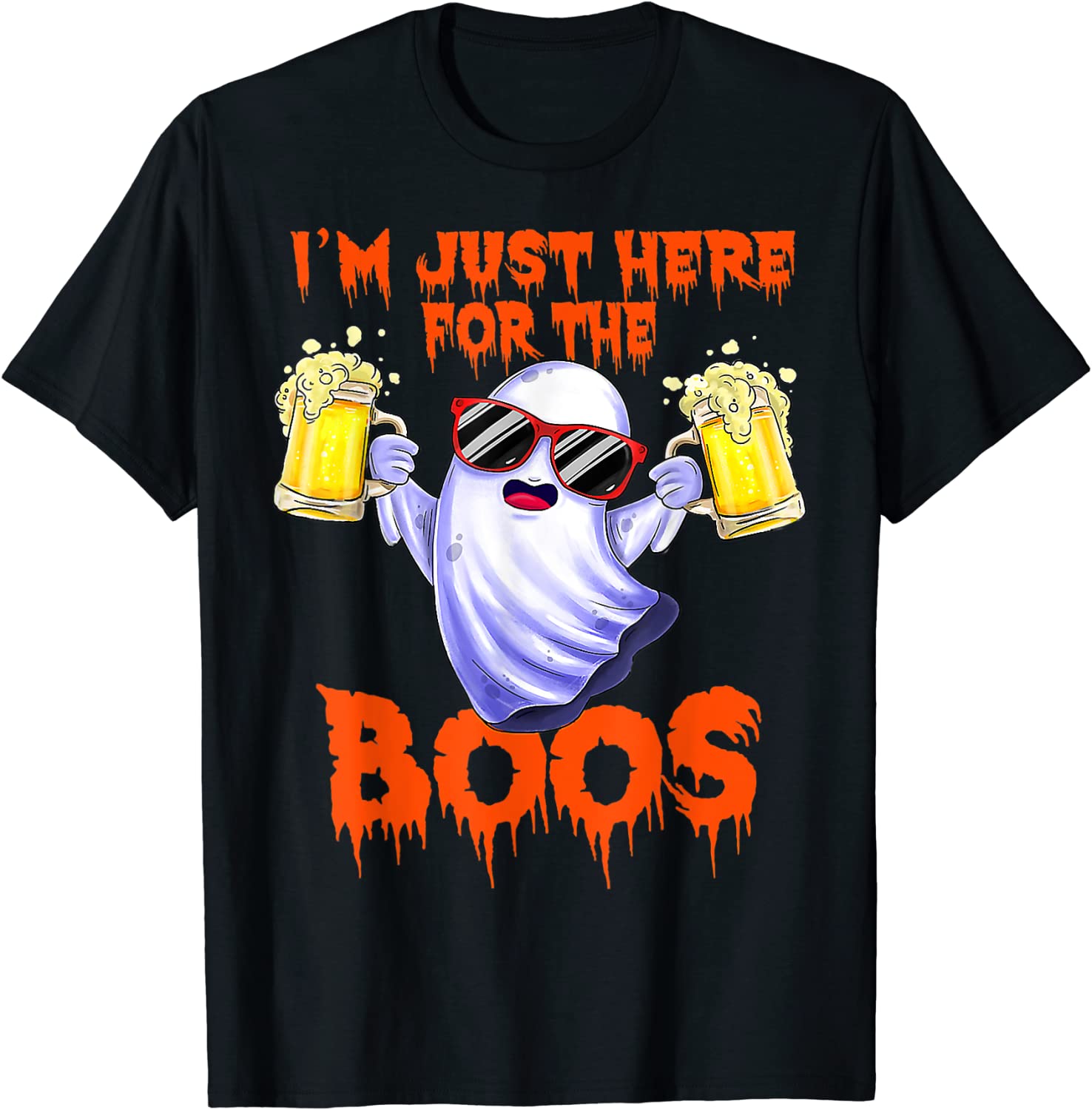 Halloween Im Just Here For The Boos Ghost Drinking Beer Classic Shirt