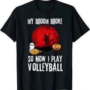 Halloween Witch Playing Volleyball Game Sport Broomstick 2022 Shirt