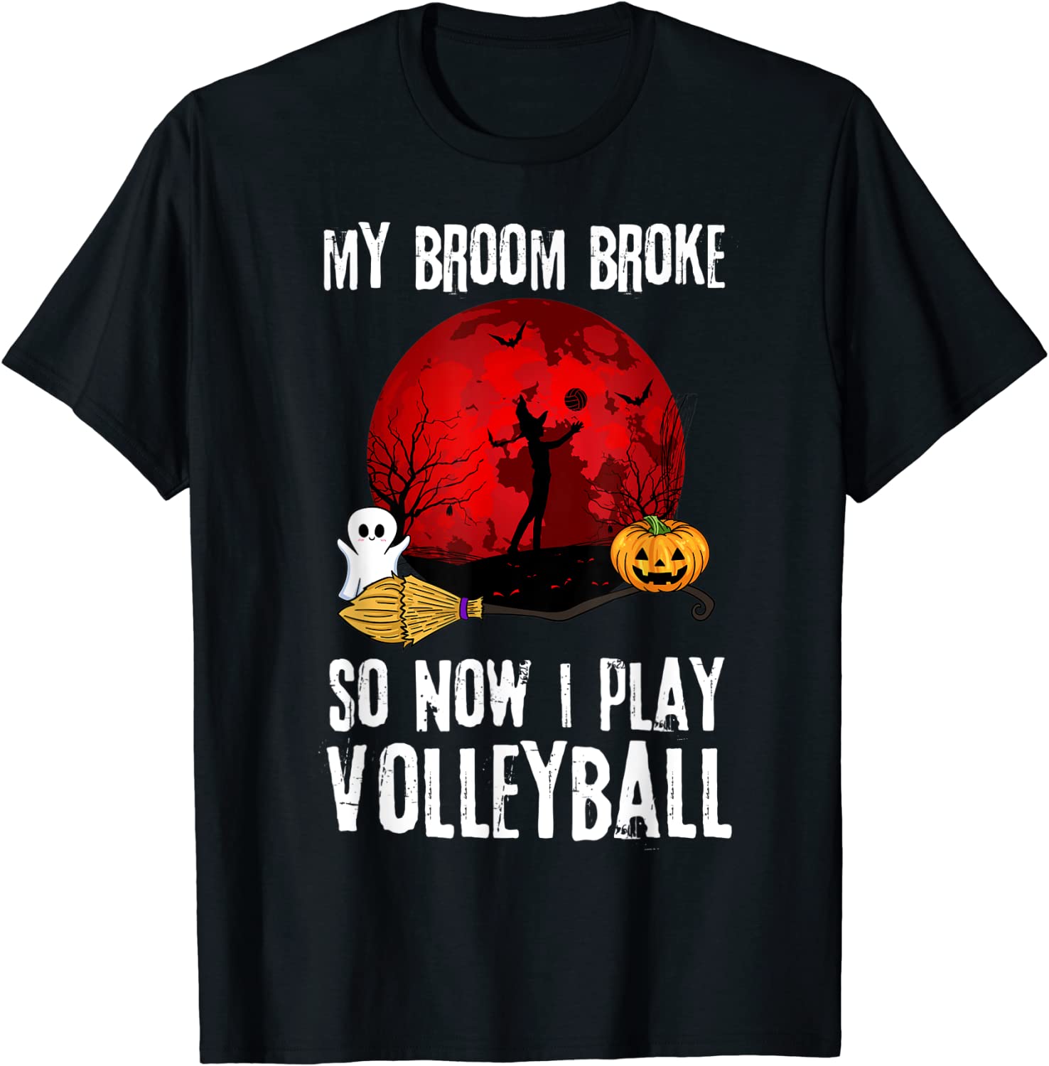 Halloween Witch Playing Volleyball Game Sport Broomstick 2022 Shirt