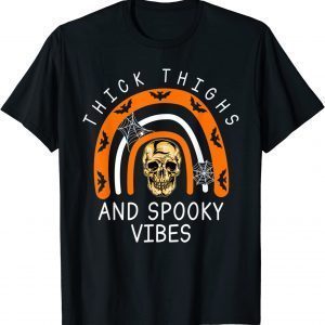 HalloweenThick Thighs Spooky Vibes Halloween Skull 2022 Shirt
