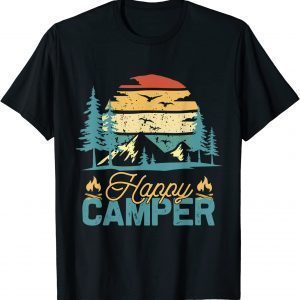 Happy Camper Retro Vintage Matching Camping Crew 2022 Shirt