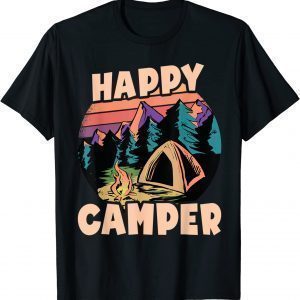 Happy Camper Retro Vintage Summer Camp Matching Camping Crew 2022 Shirt