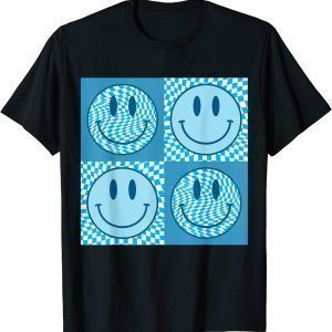 Happy Face Checkered Pattern Smile Face Meme Trendy Costume Classic Shirt