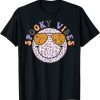 Happy Face Sunglasses Spooky Vibes Leopard Print T-Shirt