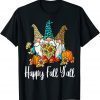 Happy Fall Y'all Gnome Leopard Pumpkin Autumn Gnomes 2022 Shirt