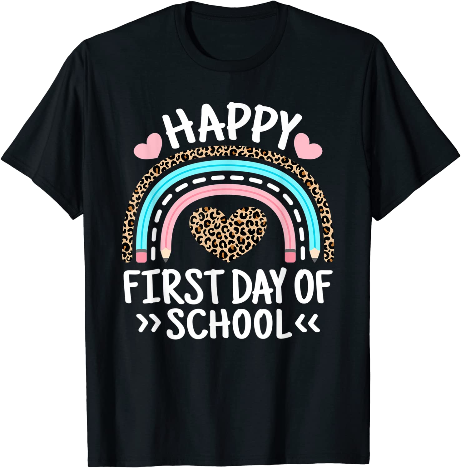 Happy First Day Of School Back To School Leopard Rainbow 2022 Shirt