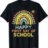 Happy First Day Of School Rainbow Back To School Teacher Classic Shirt