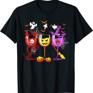 Happy Halloween Wine Glasses Halloween Vibes 2022 ShirtHappy Halloween Wine Glasses Halloween Vibes 2022 Shirt