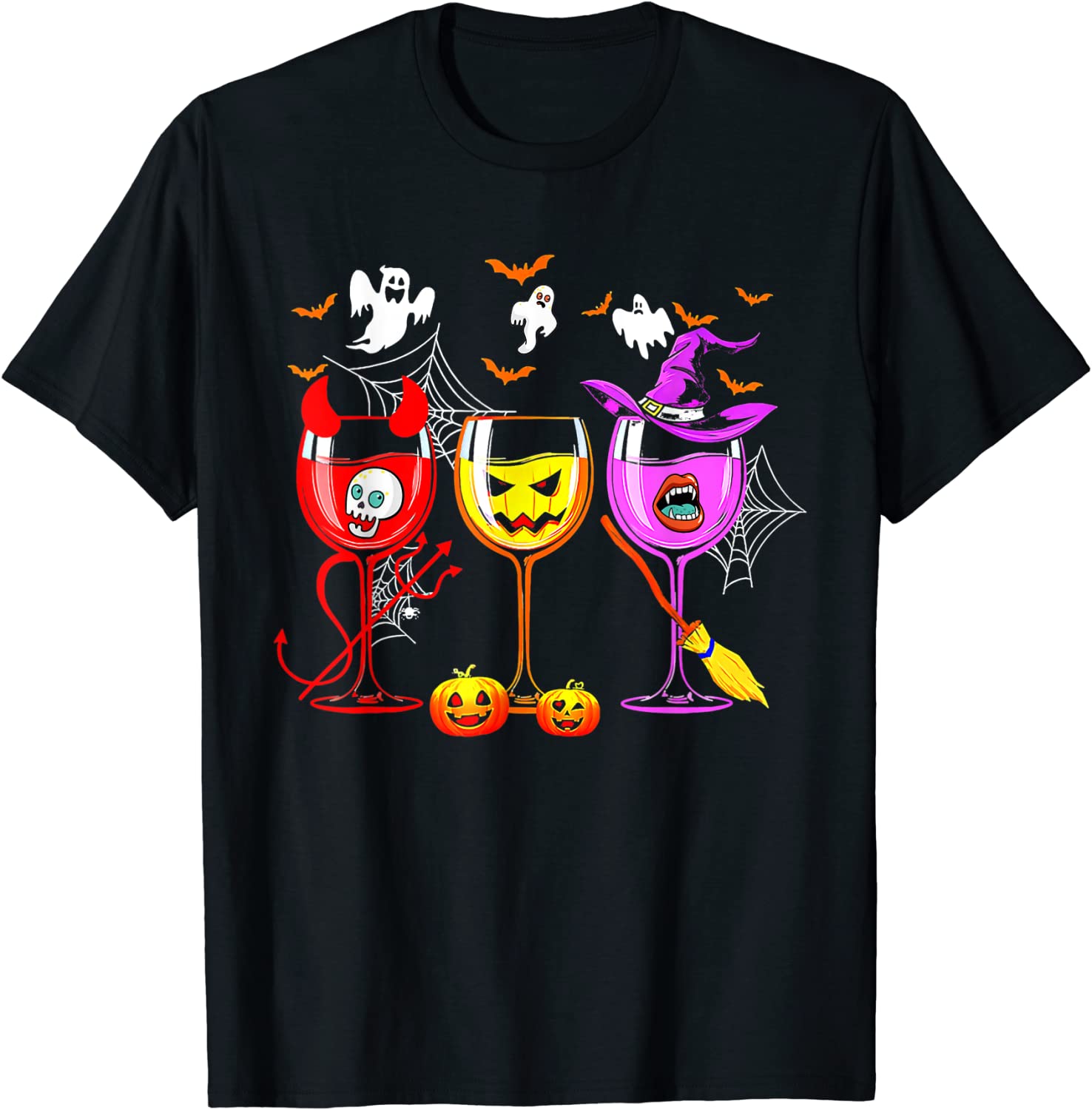 Happy Halloween Wine Glasses Halloween Vibes 2022 ShirtHappy Halloween Wine Glasses Halloween Vibes 2022 Shirt