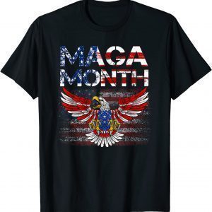 Happy Maga Month-Rainbow American Flag-Maga Month Maga Month Classic Shirt