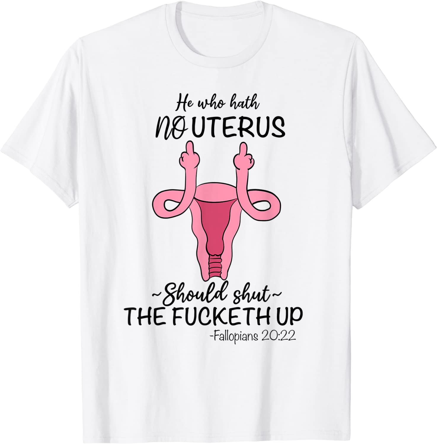 He who hath no Uterus Should shut up Fallopians 20:22 finger Classic Shirt