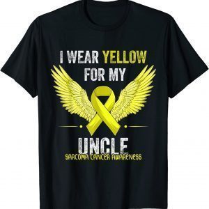 I Wear Yellow For My Uncle Sarcoma Cancer Awareness Angel 2022 Shirt