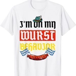 I'm On My Wurst Behavior Oktoberfest German Flag Beer Lovers Classic Shirt