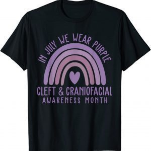 In July We Wear Purple Cool Cleft and Craniofacial Awareness T-Shirt