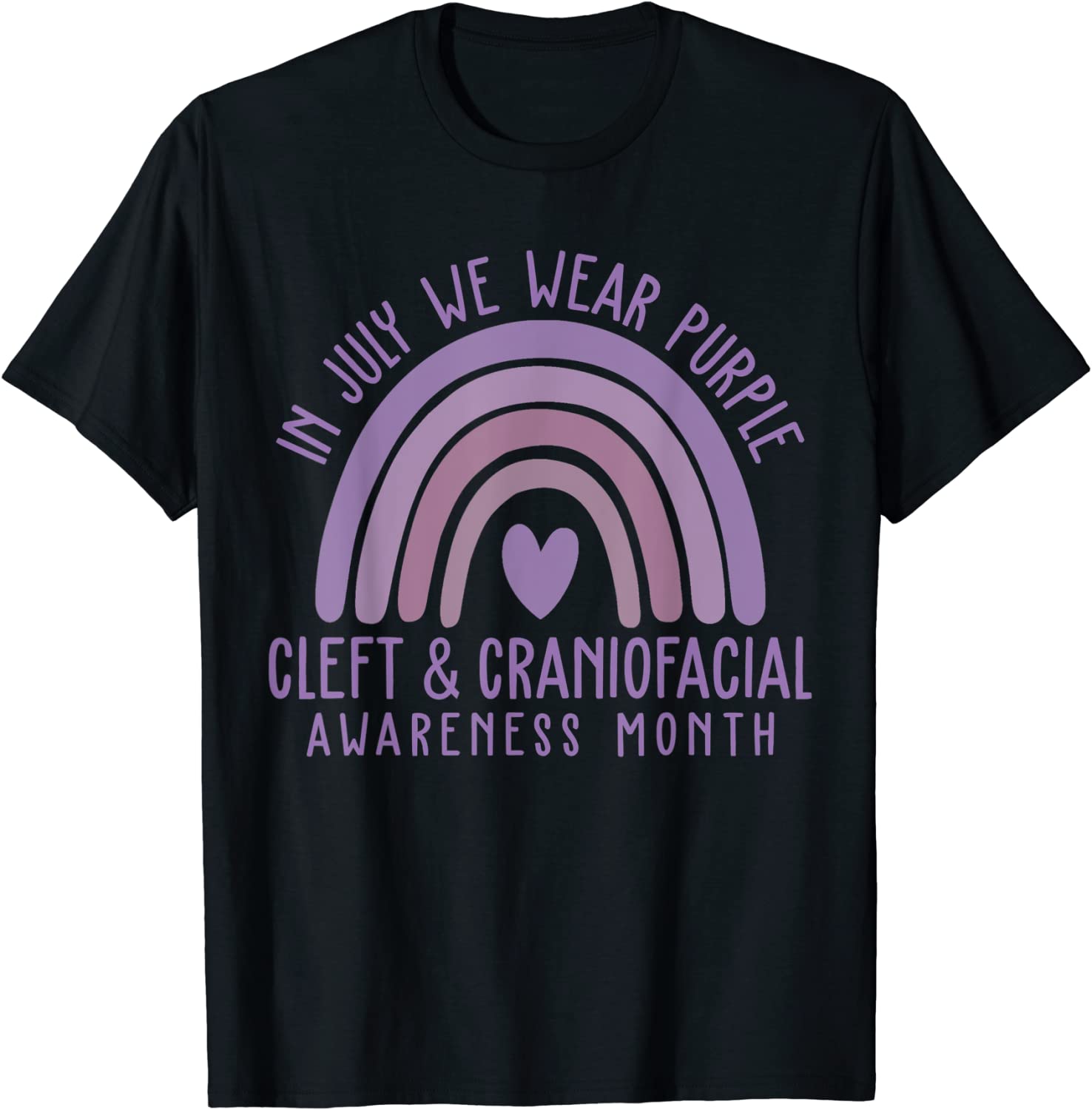 In July We Wear Purple Cool Cleft and Craniofacial Awareness T-Shirt