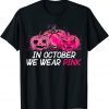 In October We Wear Pink Pumpkin Breast Cancer Halloween T-Shirt