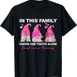 In This Family Gnome One Fights Alone Breast Cancer 2022 Shirt