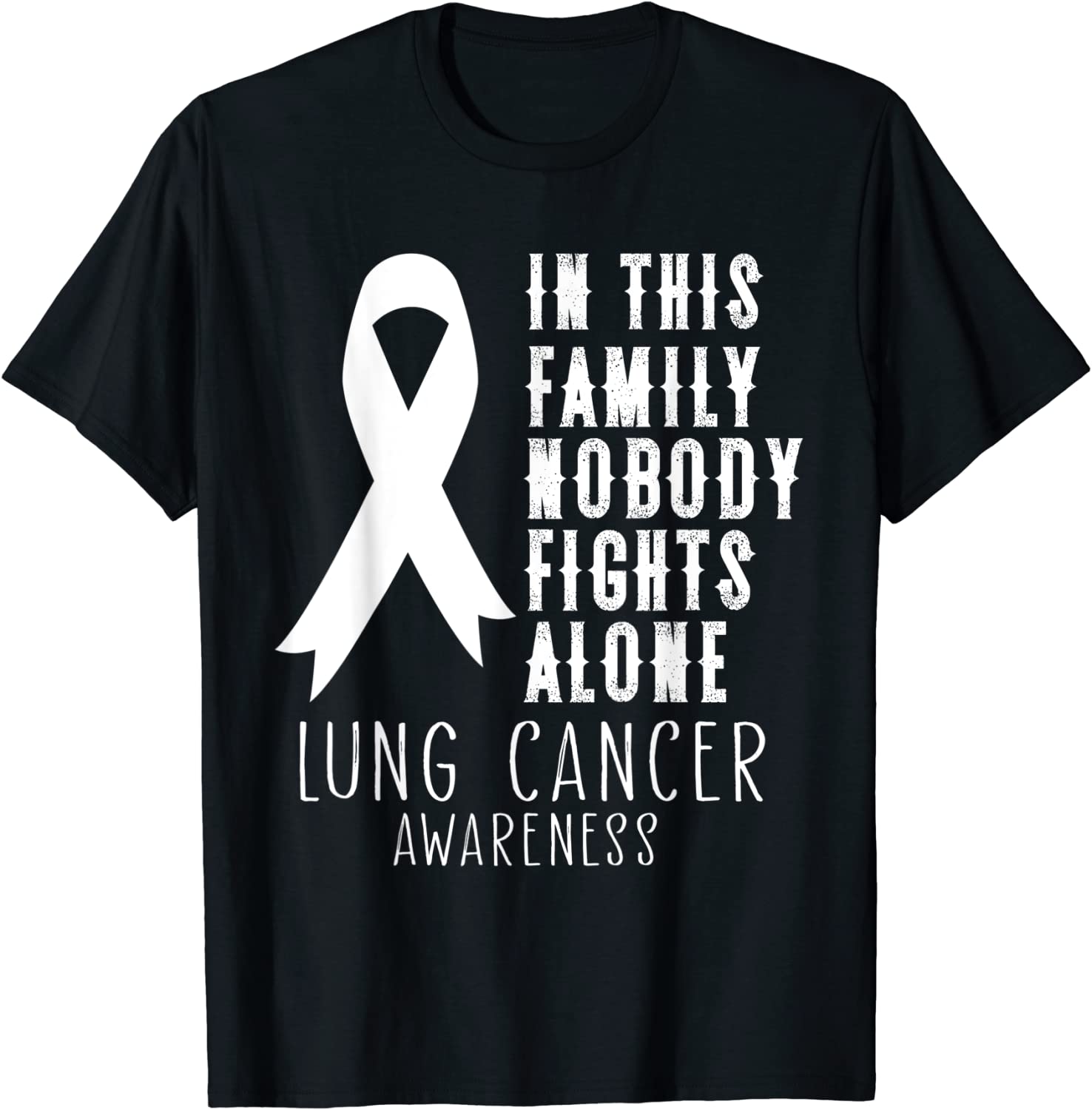 In this familly nobody fight alone Lung Cancer Awareness 2022 Shirt