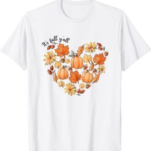 It's fall y'all vintage pumpkin leaf fall autumn heart T-Shirt