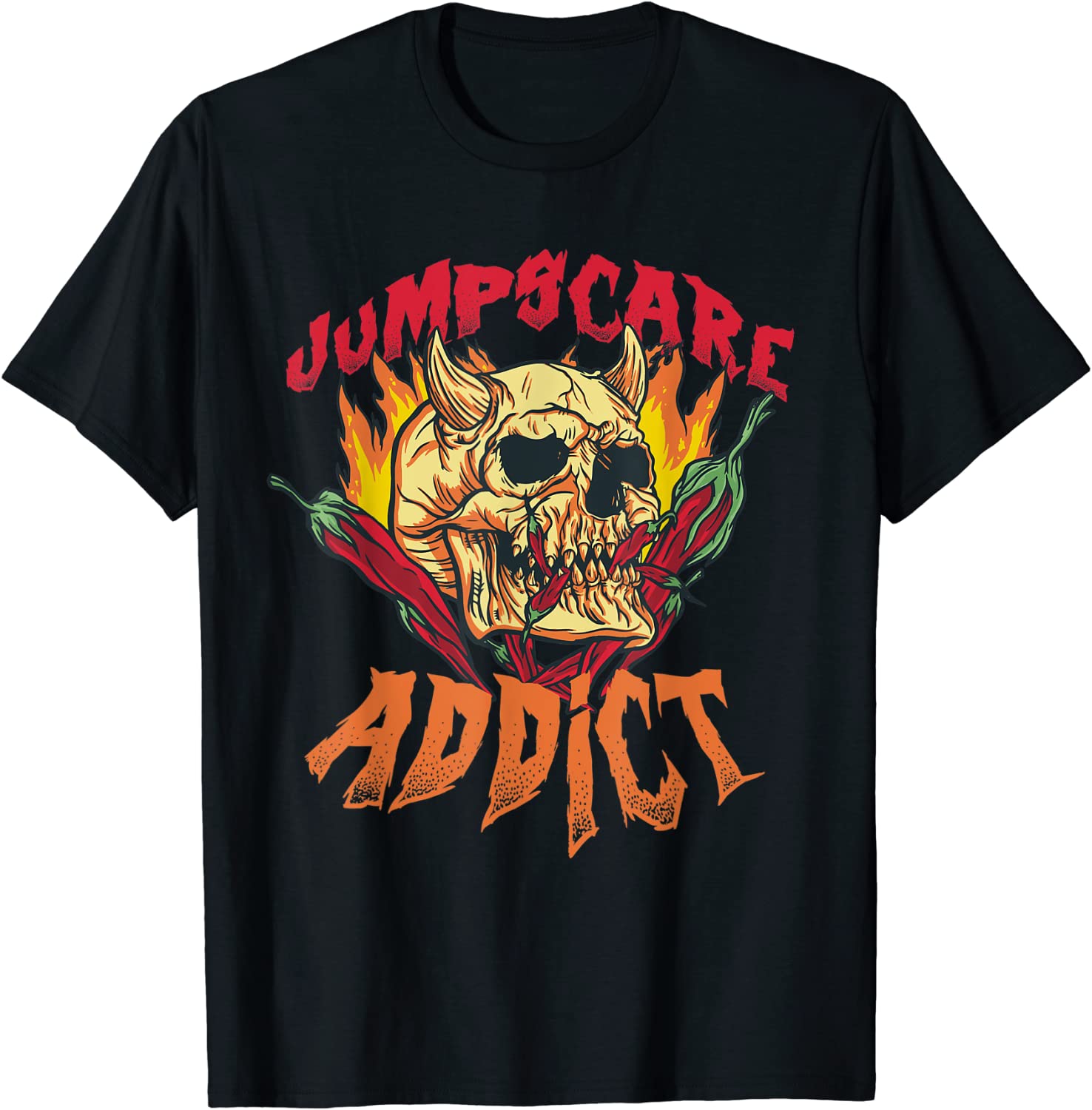 Jumpscare Scary Horror Movies Addict - Halloween T-Shirt